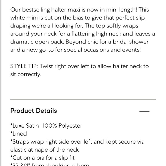 Show Me Your MuMu Jasmine Halter Mini Dress White Small - Picture 6 of 7